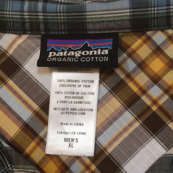 Patagonia Organic Cotton Plaid Western Long Sleeve Pockets Button Down Shirt XL - Picture 10 of 13